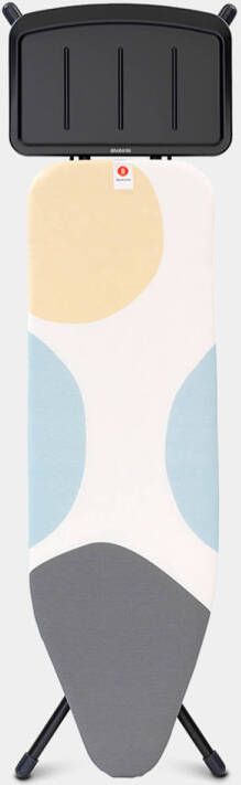 Brabantia Strijkplank B, 124x38 Cm Spring Bubbles Met Solide Stoomunithouder Black