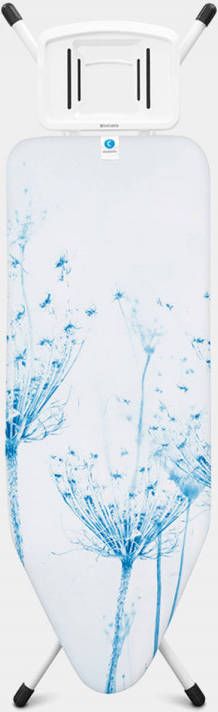 Brabantia Strijkplank C, 124x45 Cm Cotton Flower Met Solide Strijkijzerhouder White