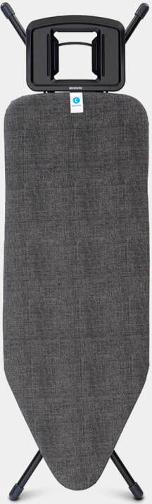 Brabantia Strijkplank C, 124x45 Cm Denim Black Met Solide Strijkijzerhouder Black