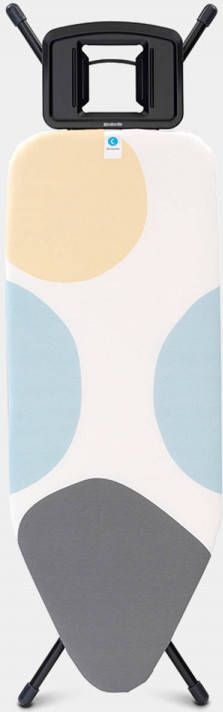 Brabantia Strijkplank C, 124x45 Cm Spring Bubbles Met Solide Strijkijzerhouder Black