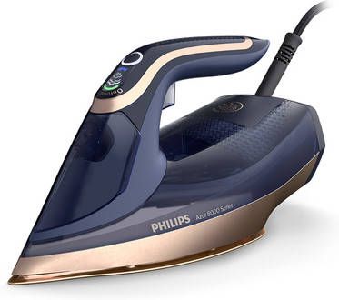 Philips DST8050/20 strijkijzer Stoomstrijkijzer SteamGlide Elite zoolplaat 3000 W Blauw, Goud online kopen